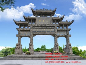 仿古石牌坊雕刻样式图片大全
