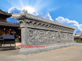 广东珠海普陀寺寺庙群山环绕风景的石雕观音菩萨像