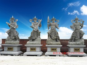 寺庙中供奉的一尊石雕观音佛像雕刻工艺和程序