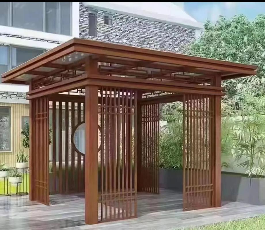 别墅庭院防腐木验收标准_防腐木栈道施工_防腐木凉亭图